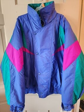 Men's Purple Teal Pink Ski Jacket